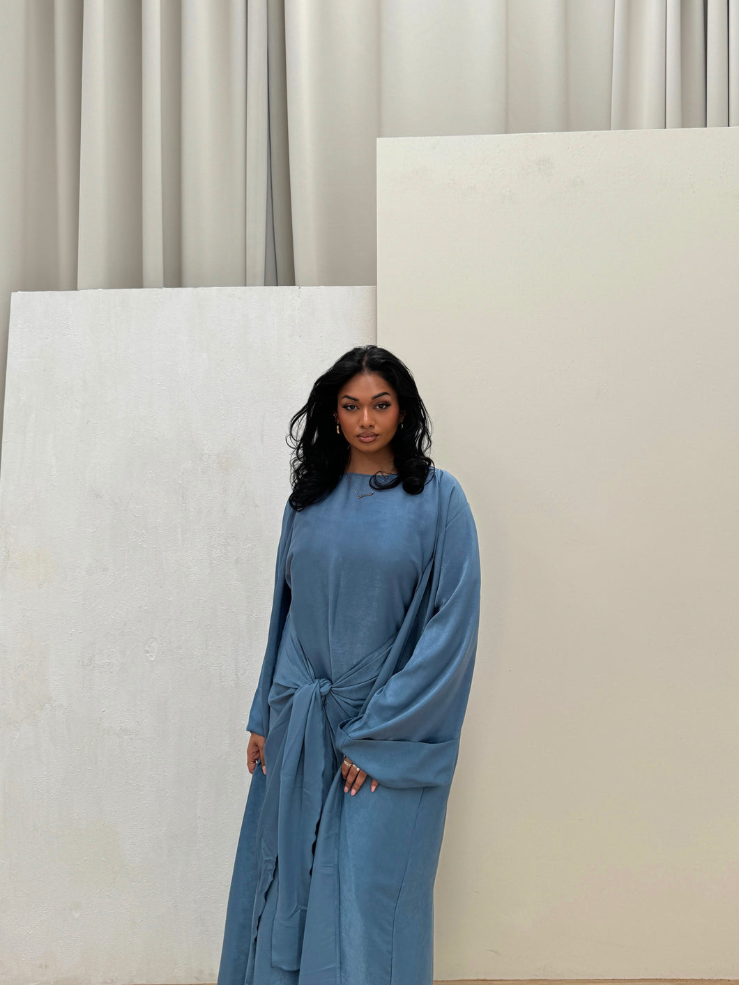 Terre Silken Abaya | Azure